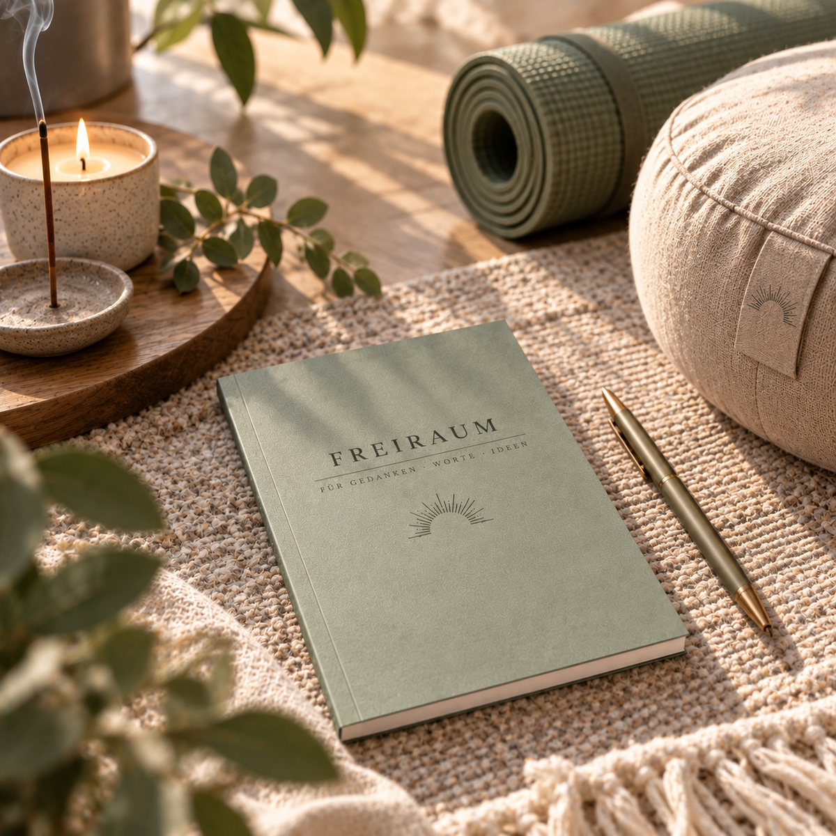 FREIRAUM – Originalprodukt-Mockup eines Notizbuchs zum freien Schreiben